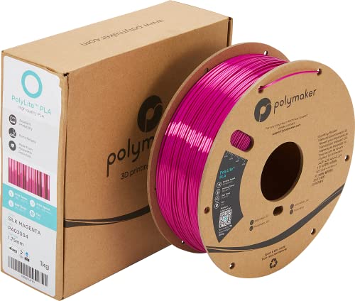 Polymaker Filamento de seda PLA magenta brilhante de 1,75 mm, filamento PLA 1,75 mm – filamento bril