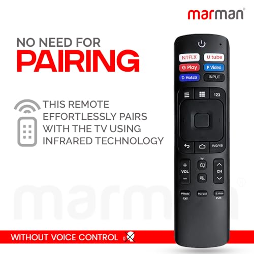 Image of marman Compatible with Hisense Tv - Remote Control for Smart TV Suitable for LCD LED 4k Full HD Original Model ERF3R69H Without Voice Function and No Google Assistant with Streaming App's