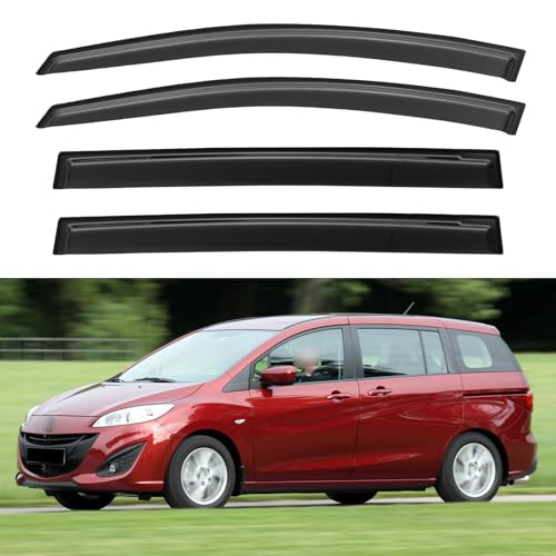 Image of Window Visors Rain Guards Shield for 2006-2015 Mazda 5, Out-Channel Window Vent Wind Deflectors Visors Shades for 06-15 Mazda 5