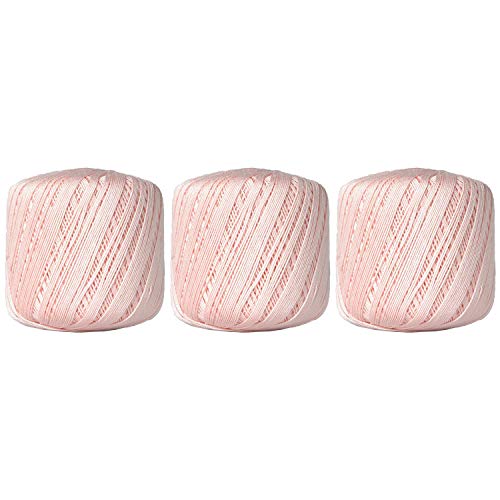 Image of ThreadArt 100% Cotton Crochet Thread Size 10, 3 Ball Pack, Light Pink 4 | Soft pure cotton crochet thread for lace, doilies, amigurumi and crafts. Smooth finish with crisp stitch definition.