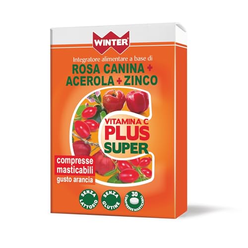 Winter Vitamina C 1000mg Arricchito con Rosa Canina, Acerola e Zinco Integratore | Acido Ascorbico Plus Super Integratore Difese Immunitarie | 30 Capsule Contro lo Stress Ossidativo