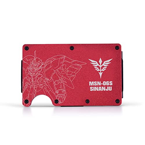 Msn-06s Sinanju Gundam Étui pour cartes de crédit rigide anti-rayures en métal