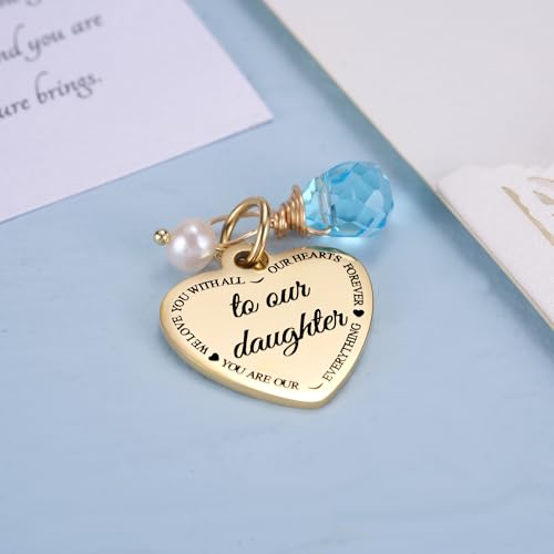 Image of MIXJOY Something Blue Gift for Bride, Wedding Day Bridal Blue Pearl Angel Wings Bouquet Garter Charm for Bride to Be