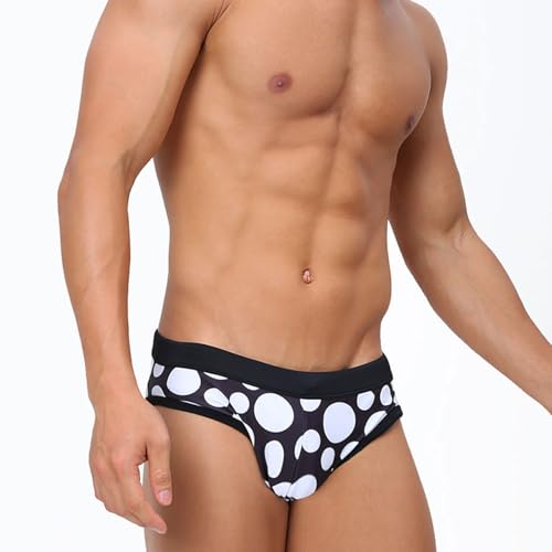 Mens Bikini Swimwear Low Rise Swim Briefs Black and Red,Contrast Color Swimsuit Swimming Briefs with Drawstring Sexy4