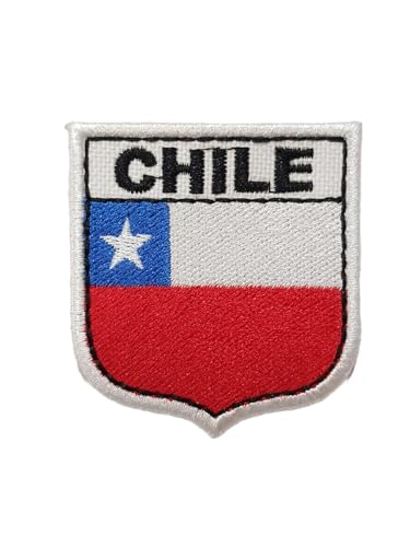 Patch Bordado Mini Bandeira Brasão Chile Mochileiro