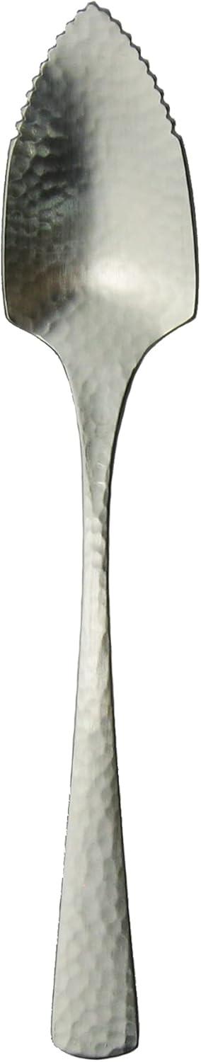 Nagao Japanese and Western Electic Grapefruit Spoon, 5.3 inches (13.5 cm), 18-8 Stainless Steel, Hammered, Made in Japan