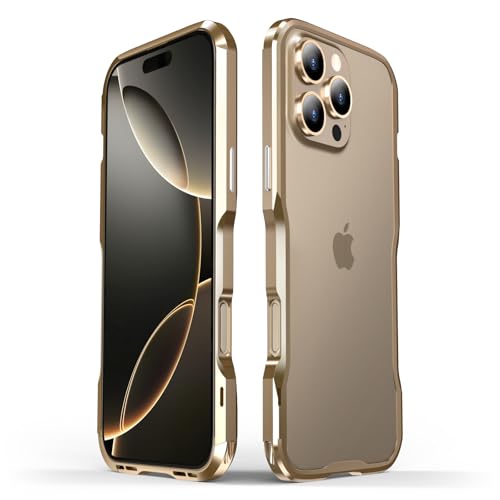 Coque métal iPhone 16 Plus or rigide de qualité supérieure pour look élégant