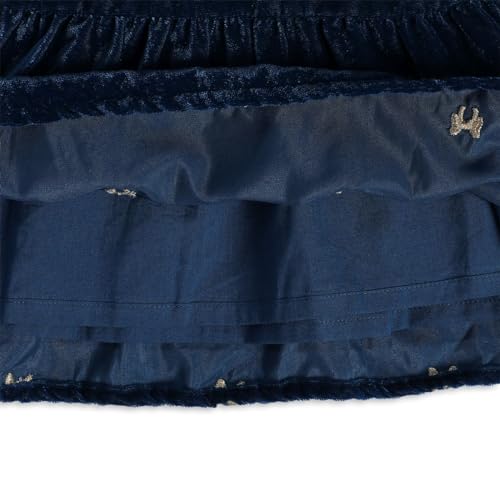 Image of miniklub Baby Round Neck Knee Length Woven Cotton Dress Set, Pack of 2 (Blue Color)