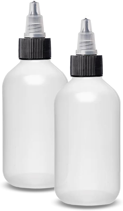 ljdeals 2 oz Plastic Squeeze Bottles with Twist Top Caps, Refillable Containers for Shampoo, hair color, Lotions, condiments, glues, craft, sauce and more, Pack of 2, BPA Free, Made in USA image 5