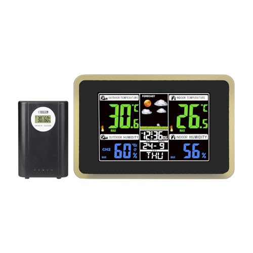 Horloge de surveillance météo XXZ blanche et bleue avec écran couleur de 18,5 cm