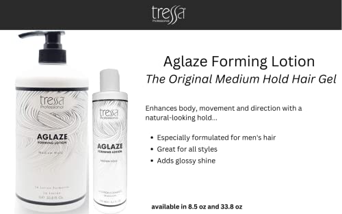 Tressa Aglaze Forming Lotion, The Original Medium Hold Hair Gel, Glaze Foaming Glazing Lotion For Shine (33.8 Oz) #TOP2