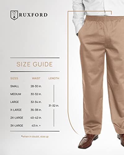 Ruxford Men's Relax Fit Elastic Waist Pants - Adaptive, Casual Twill, 30-43+ inches, Black, Khaki, Navy, Gray 6