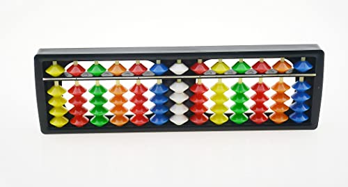 Image of Plastic Colorful Beads Abacus Soroban, 13 Column Chinese Abacus Japanese Soroban Calculator Kid's Counting Tool (Style 1)