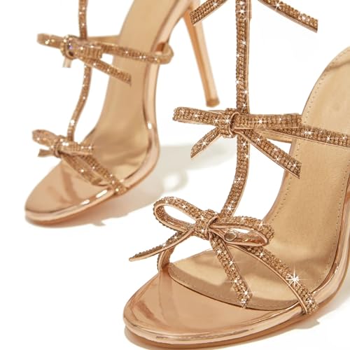 Women's Rhinestone Ankle Strap Open Toe Stiletto Heel Sandals for Party Wedding Dress Sandals2