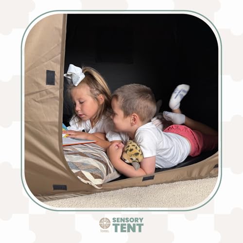 Large Sensory Tent for Kids with Free Interactive Sensory Patches, Dark Brown Sensory Tents and Calm Corner for Kids and Adults with Autism ADHD, Premium Quality Autism Sensory Products by Ieiaiel - Image 7