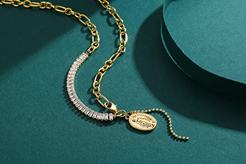 Pozeal Necklaces For Women Fashion Coin Pendant Necklace Trendy Choker Chunky Chain Necklace（N3-09） #TOP4