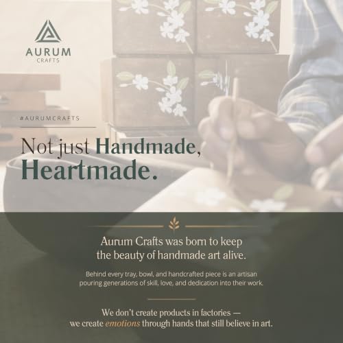 Image of Aurum Crafts Round Acacia Wood Snack Serving Platter | Premium Wooden Serving Plate for Snacks, Appetizers & Dry Fruits | Elegant Kitchen & Dining Table Platter
