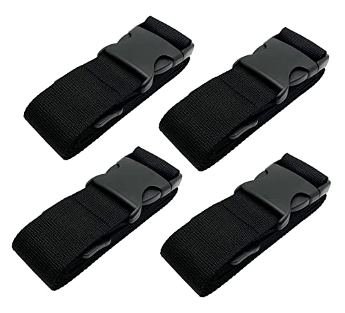 Image of Adjustable Luggage Straps Suitcase Belt Travel Strap Accessories (Black 4Pack)