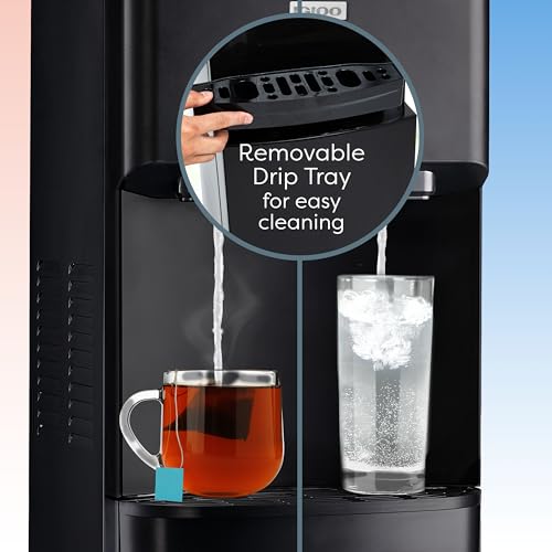Image of Igloo Bottom-Loading Water Dispenser - Water Cooler Dispenser with Hot & Cold Temperature Settings- Electric Water Dispenser Fits 3- & 5-Gallon Jugs with Child Safety Lock for Home & Office Use- Black