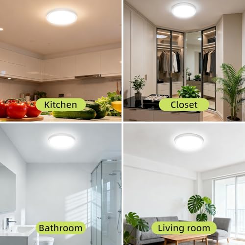 hepside 4PACK Flush Mount LED Ceiling Light Fixture,5 Color Temperature Options Closet Light Fixture,Small Round Slim Surface Ceiling Lamp for Hallway,Bathroom,Bedroom,Kitchen,Interior by hepside - Image 7