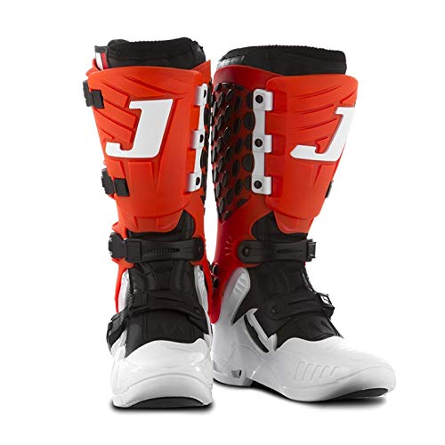 Bota Motocross Articulada Jett Hi-Vis Branca/Vermelha 39
