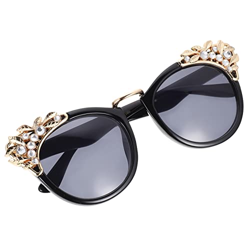 BESTYASH Rhinestone Sunglasses for Women Fashionable Retro Cat Eye Shades for Outdoor Use UV Protection for Parties Vacations Daily Life Stylish Accessory