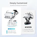 AMVR Magnetic Charging Dock Compatible with Meta Quest 3/3S Accessories | 30W Fast Charger VR Stand with 2 Rechargeable Controller Batteries, USB-C Port Protection, Space-Saving, 6 RGB Modes