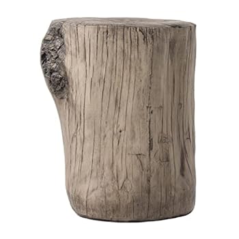 Alternative view of Koncemel Faux Wood Stump Stool with Antique Gray, 14.5 x13 x 17 in Round End Table, Light-Weight, Assembled Coffee Table, Plant Stand, Side Table, Ideal for Indoor or Outdoor