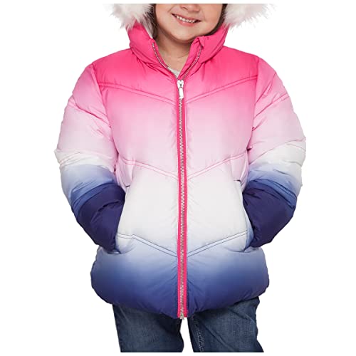 Image of Rokka&Rolla Girls' Heavyweight Quilted Winter Puffer Jacket with Faux Fur | Fleece Lining And Soft Faux-Fur Hood Make A Water-Resistant Windproof Heavyweight Puffer Jacket For Kids In Winter