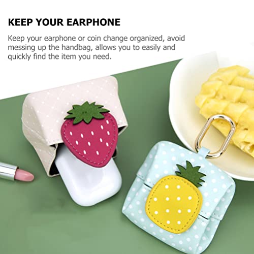 Gatuida Coin Pouch Cartoon Change Purse With Hook Mini Pocket Wallet Cute Coin Purse Button Bag For Kids Girls(Strawberry Pattern) #TOP3