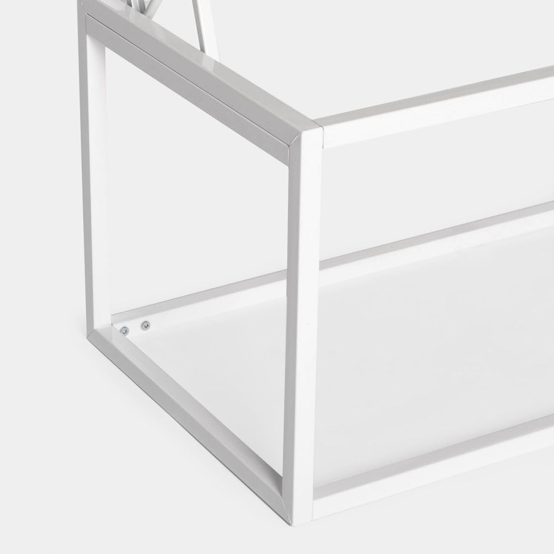 KLAST Mesa de Centro elevable en Madera Color Natural con Pata Blanca