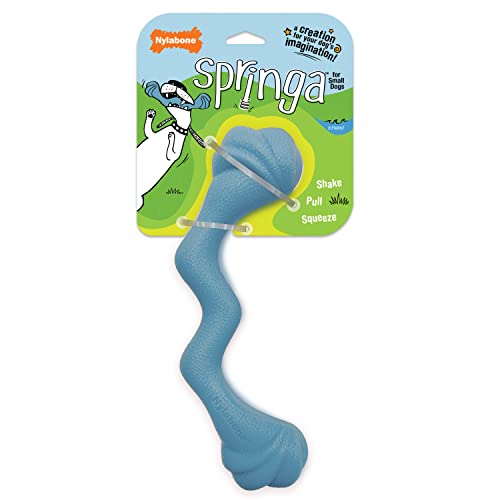 Nylabone Springa Interactive Dog Toy for Small Dogs - Lightweight Flexible Floatable Dog Tug Toy for Creative Play & Dog Exercise