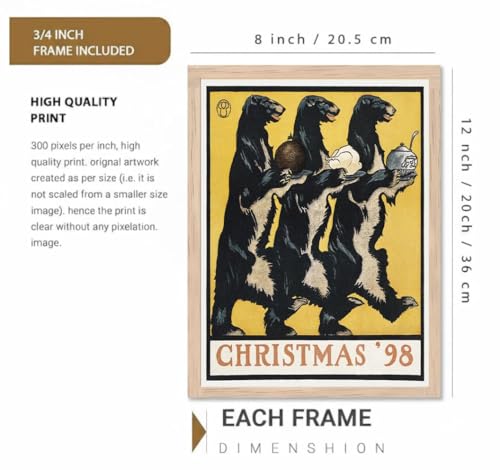 Image of BLINKART Vintage Illustration Modern Art Walls With Frame | Natural Wood Texture | Living Room Bedroom Office Wall Decoration | Poster Home Decor Frames Wall Bedroom | 12x8 Inches (D385)