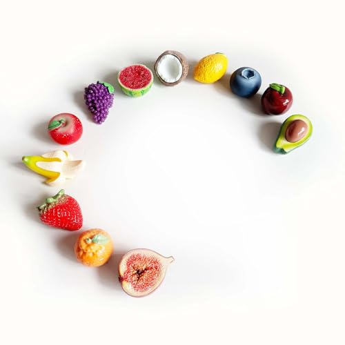 Set de 12 imanes de frutas 3D realistas para refrigerador