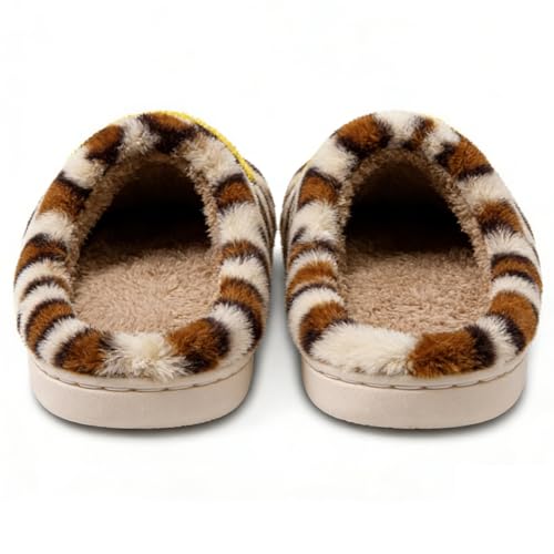 Image of Women's Men's Preppy Happy Face Slippers Comfy Warm Plush Slip-On House Slipper for Winter Indoor Soft Cushion Non-slip Fluffy Slides Slippers