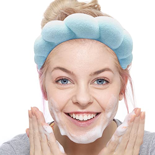 Zkptops Spa Headband Sponge Headbands Padded Soft Hairband For Women Girls Fashion Hair Hoop Christmas Gifts Headwear Non Slip Thick Thin Hair Accessory Head Wraps For Spa Wash Face Makeup Yoga(Blue) #TOP2