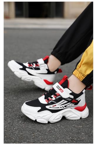 Mesh Chunky Anti Slip Sneakers Soft Comfortable Thick Sole Boys Shoes with Adjustable Hook and Loop Closure for School Sports Outdoor Play Durable Design3