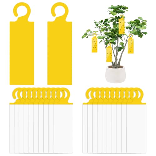 46 PCS Pièges à Insectes,Attrape Moucheron,Anti Moucherons Interieur,Sûr,Sans Odeur,Pièges Engluées Autocollants Colle Double-Face Étanche Jaunes,Protection des Intérieur Plantes,Fleur Fruits