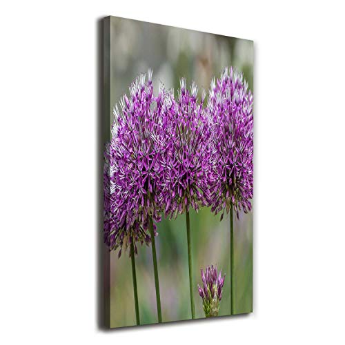 Peintures sur toile de lin Tulup fleurs d'ail violettes decoration de prestige
