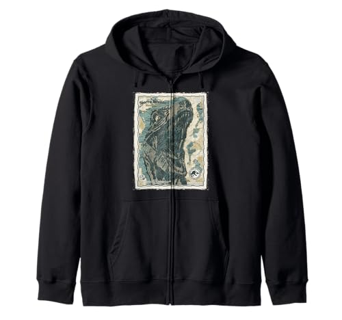 Sweat à capuche Velociraptor Jurassic World Dominion style vintage zippé