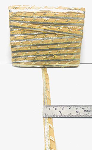 Crisskross Chandnibazar Gotta Lace Border Tassels Fringe, Gurjari Piping lace Cream for Dress/Sarees/Lehenga/Suits/Blouses and Craft