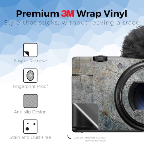 Image of Camera Skin Compatible with Sony ZV-1 Mark II (2023) - Shadow Concrete - Premium 3M Vinyl Protective Wrap Decal Cover - Easy to Apply | Crafted in the USA by MightySkins