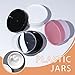 LONGWAY 1.7oz/50ml Empty Slime Containers Plastic Jars with Lids for Beauty Products, DIY Slime Making or Travel Storage MakeUp (12 Pack, Black)