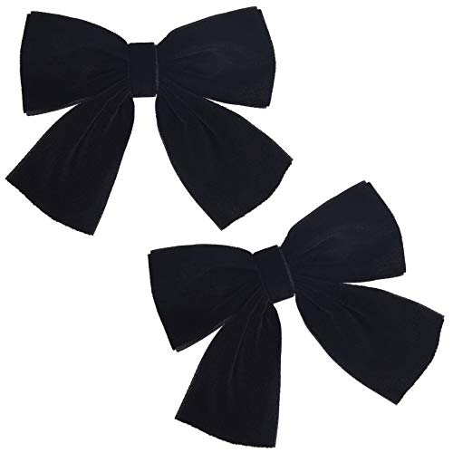 Deeka 2 Pcs 4" Hand-Made Velvet Hair Bows Alligator Clips Hair Accessories For Little Teen Toddler Girls Kids Set Of 2 -Black #TOP10