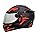 Matt Black Fluo Red with Chrome Silver Visor