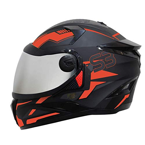 Image of Steelbird SBH-17 Terminator ISI Certified Full Face Graphic Helmet in Matt Finish with Chrome Visor