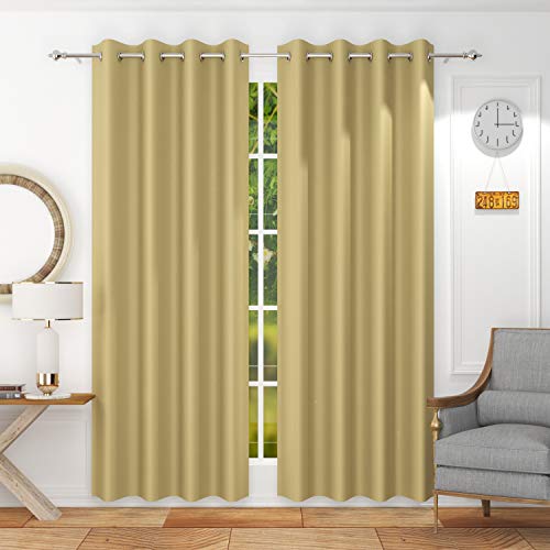 Image of Premium Blackout Solid Curtain for Home 100% Opaque Curtains for Window 6 Feet,Pack of 1,Gold