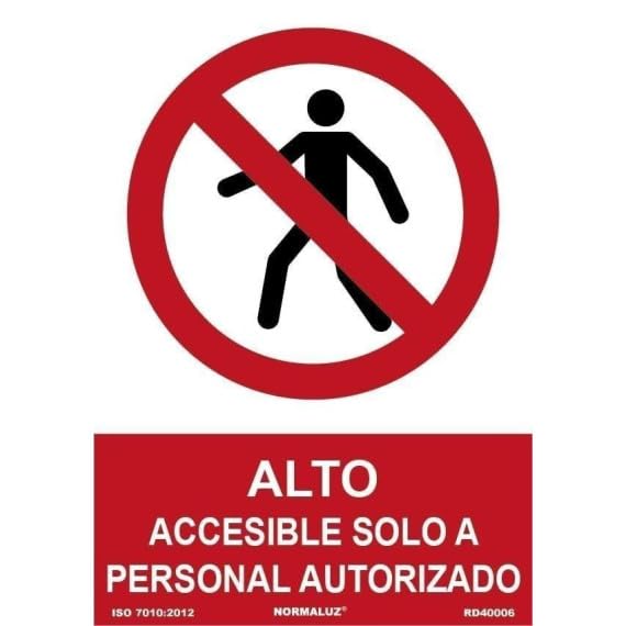 Señal de Alto Accesible Solo para personal autorizado SEKURECO