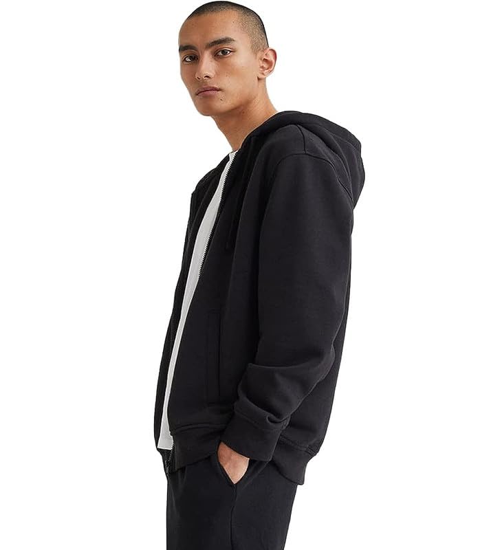 Image of DROBE Plain Chain Hooded Zipper Hoodie for Unisex