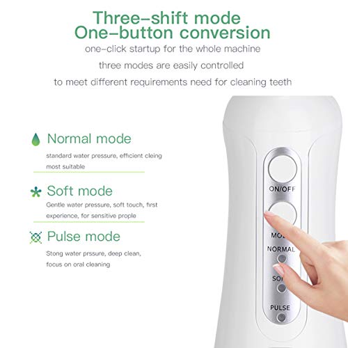 Irrigador bucal eléctrico inalámbrico y recargable para dientes, funciona con pilas, cuidado bucal portátil para viajes, hogar - imagen 5